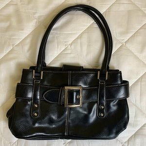 Vintage y2k bratz belt detail black faux leather shoulder bag